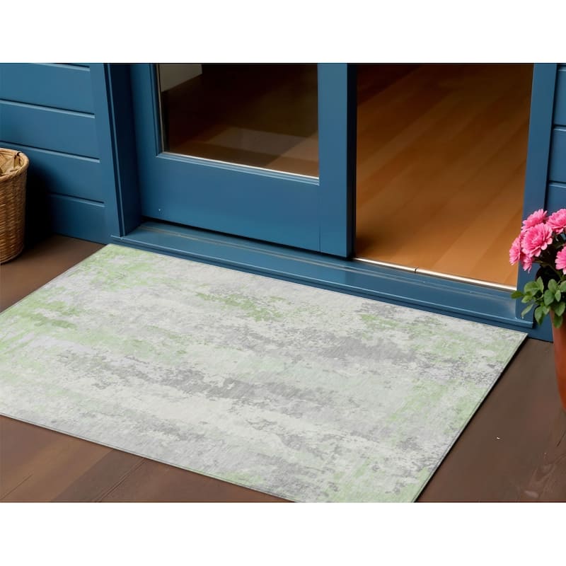 HomeRoots Abstract Transitional Rectangle Outdoor Rug - 3' x 5'