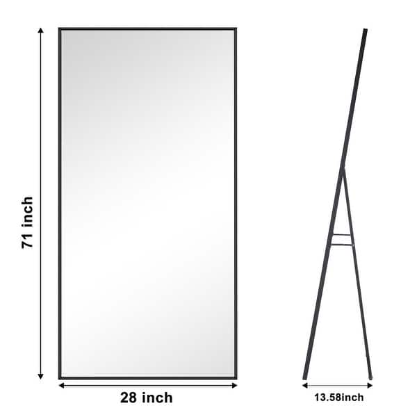 dimension image slide 11 of 12, Modern Full Length Floor Mirror Freestanding Mirror