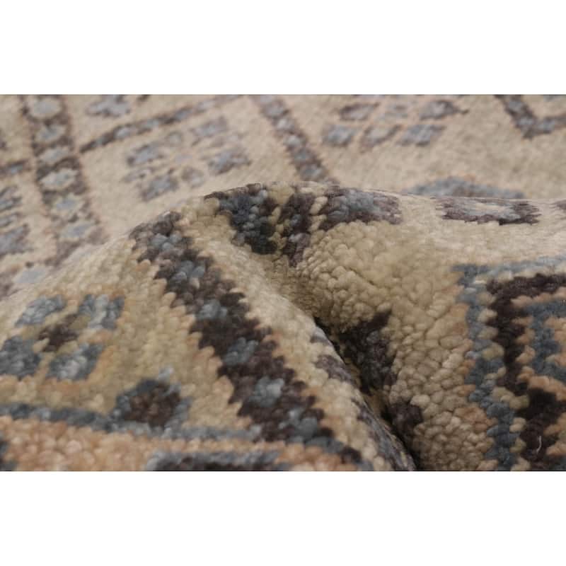 ECARPETGALLERY Hand-knotted Mamluk Light Green Wool Rug - 8' x 9' 10"