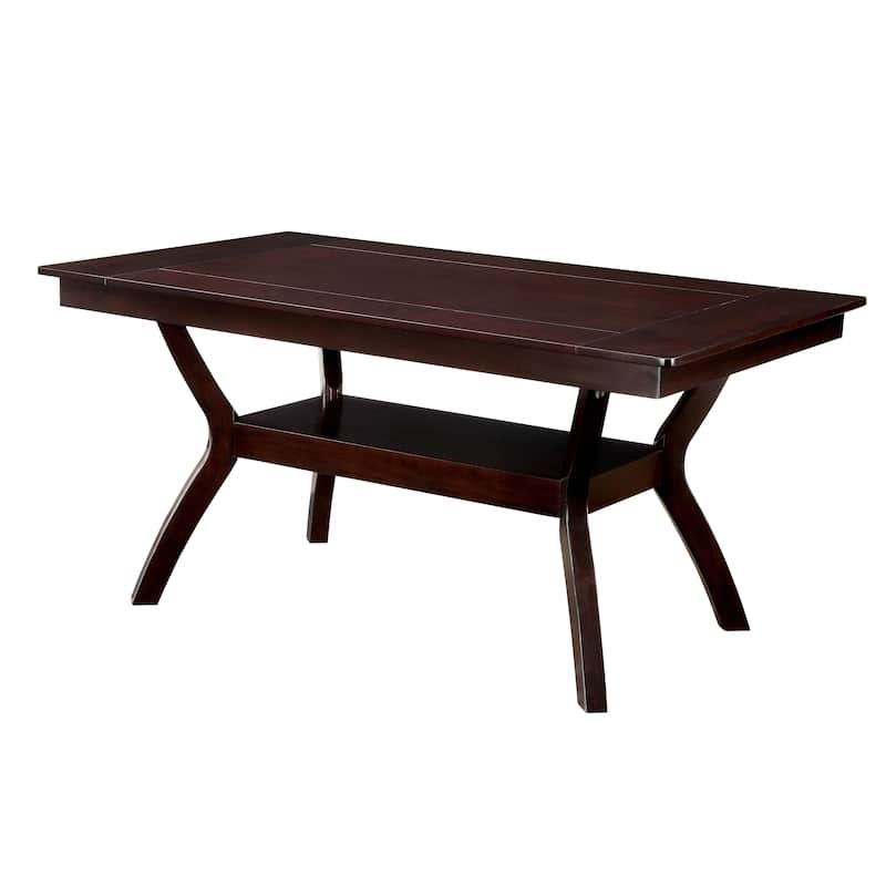 Furniture of America Copper Grove Schmidt 64-inch Wood Dining Table with Shelf