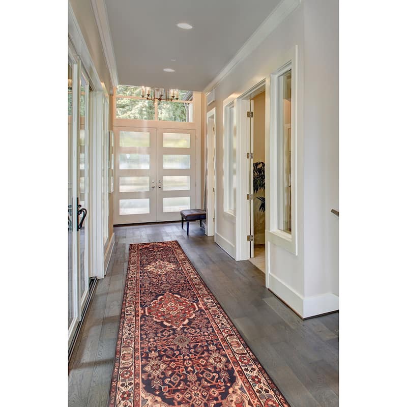 ECARPETGALLERY Hand-knotted Andelz Dark Navy Wool Rug - 3'4 x 16'6