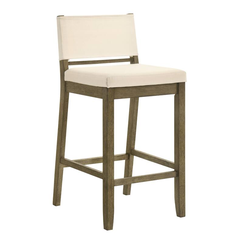 Yanely Mdoern Bar Stool, Upholstered Counter Height Stool with Solid Wood Legs