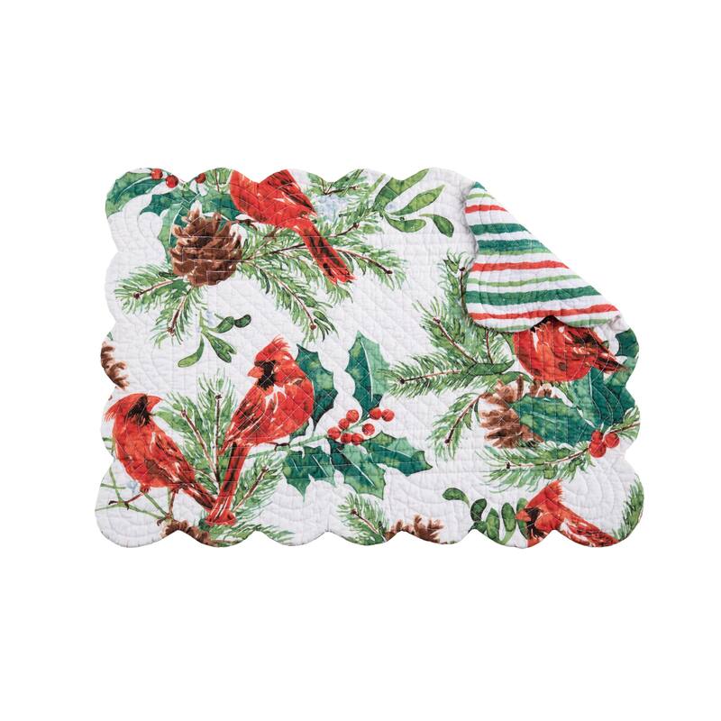 Delwyn Cardinal Quilted Placemat Set 6