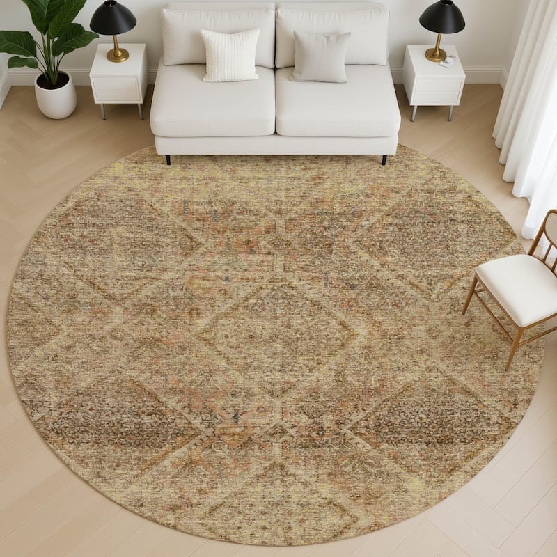 Premium Washable Super Soft Boho Moroccan Mayfield Rug - Khaki - 8' x 8'