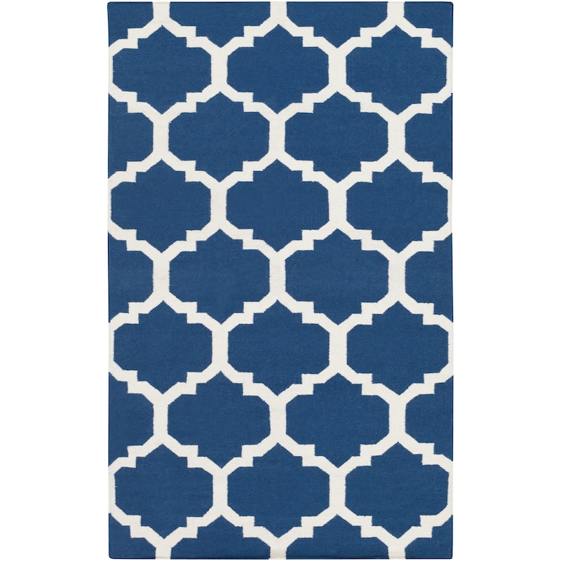 Hand-Woven Esme Moroccan Trellis Reversible Flatweave Wool Rug - 4' x 6'