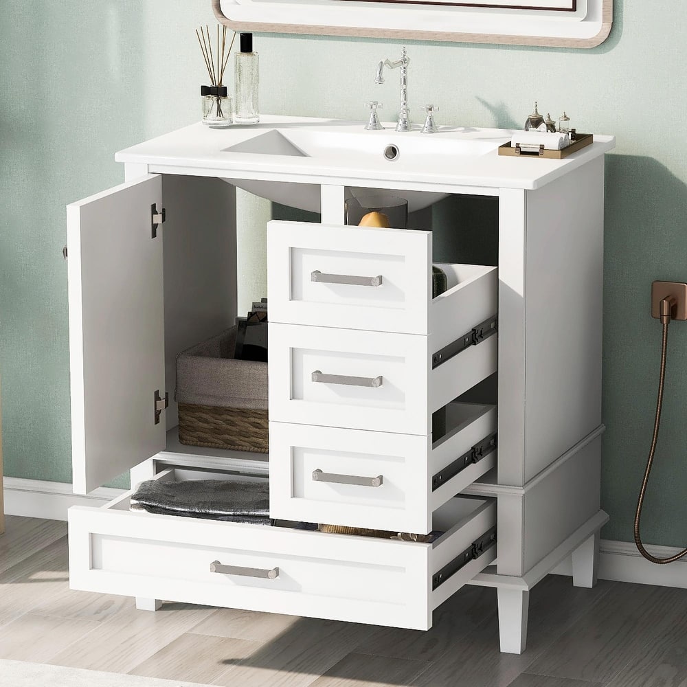 30" Modern Bathroom Vanity with Sink, Storage Cabinet
