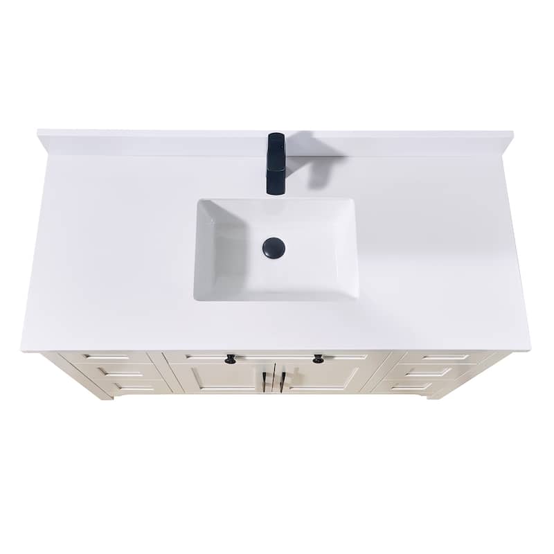 Altair Caorle Bathroom Vanity Countertop in Snow White Finish Without Cabinet