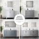 Jacques 80 in. W x 22 in. D Distressed Grey Double Bath Vanity, White Quartz Top, Faucet Set, and 30 in. Mirrors