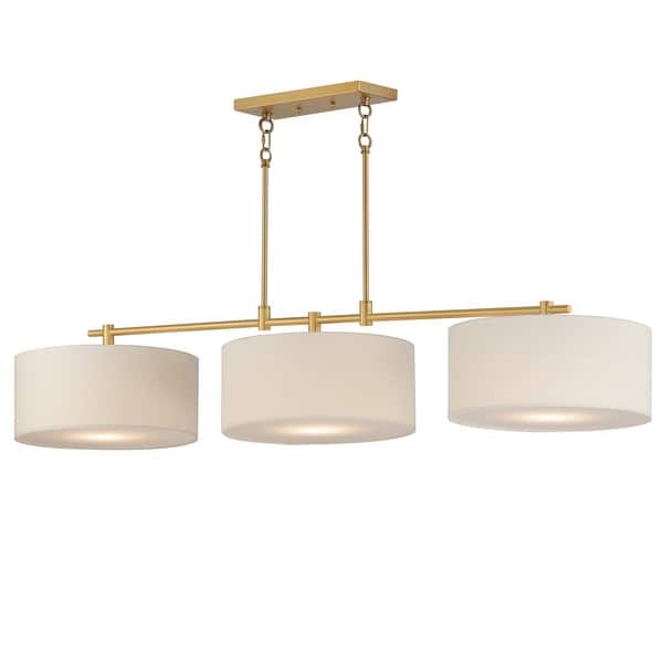 slide 2 of 8, Maxim 10017OM Bongo 3 Light 60" Wide Linear Pendant Natural Aged Brass