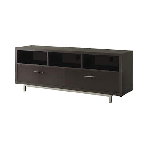 Fabulously Designed tv console with chrome legs, Brown