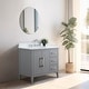 preview thumbnail 58 of 95, Vanity Art 36" Single Sink Bathroom Vanity Cabinet with Engineered Marble Countertop 36"/Brushed Nickel Handle - Cashmere Gray