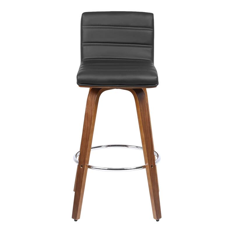 PU Leather Upholstered Swivel Barstools with Back, Set of 4