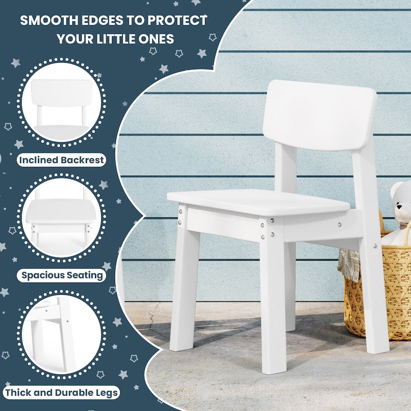 Polytrends Modern Mini Kids Outdoor Dining Chair (Set of 2)