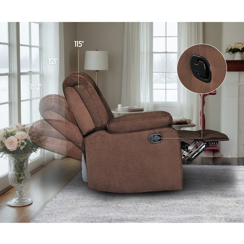 2-Piece Suede Fabric Manual Reclining Living Room Sofa Set