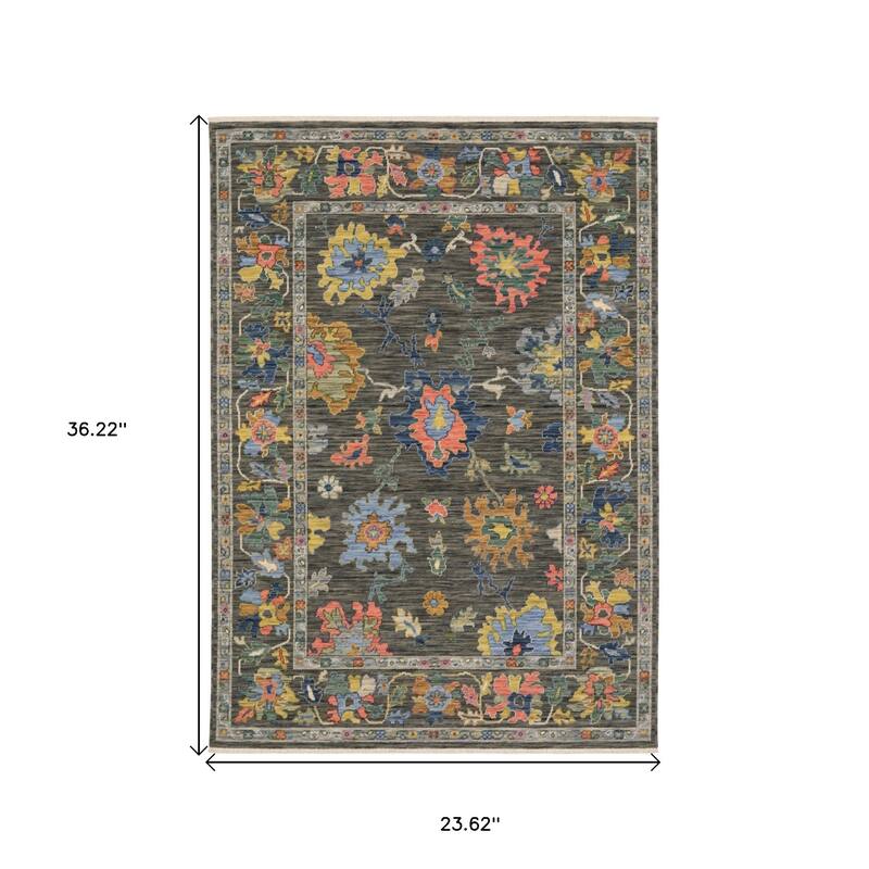 HomeRoots Oriental Traditional Rectangle Area Rug