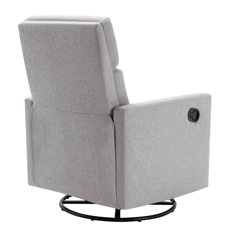 Modern Linen Rocker Plush Seating Glider Swivel Recliner Chair