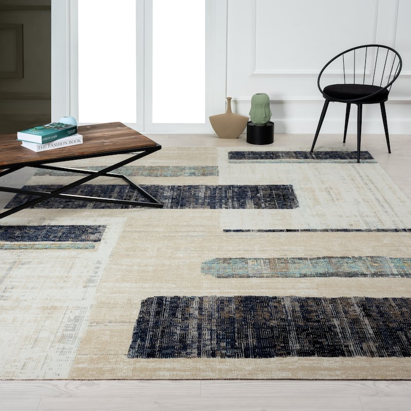 N Natori 24-Seven Outdoor/Indoor Modern Geometric Area Rug