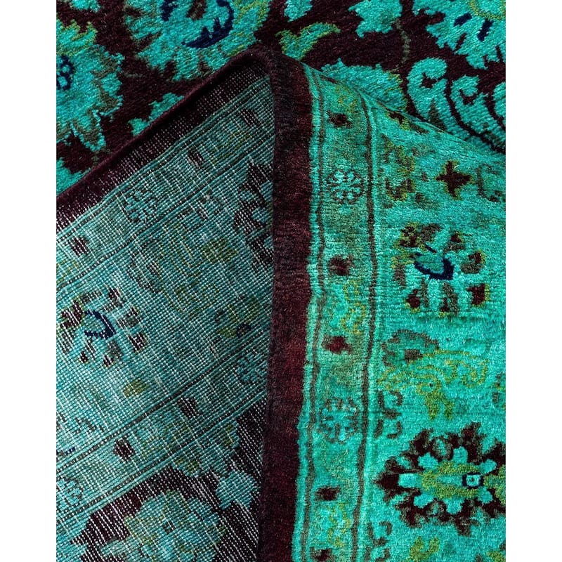 Contemporary Overdyed Wool Hand Knotted Runner - 2' 6" x 13' 9"