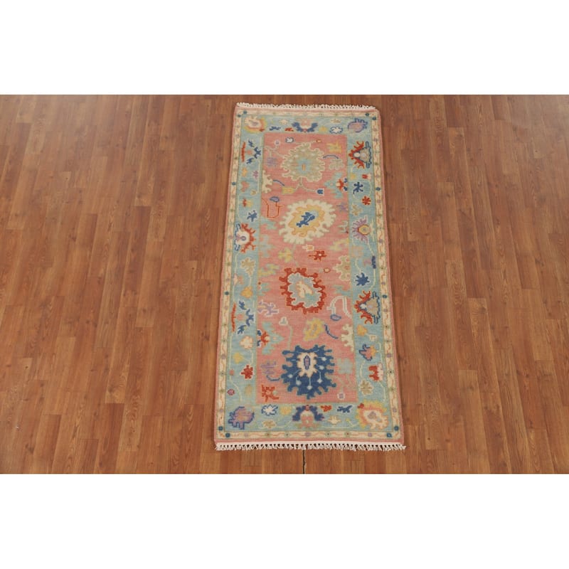 Oushak Accent Rug Hand-Knotted Wool Carpet - 2'7" x 5'10"