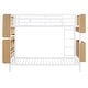 preview thumbnail 5 of 26, Twin Over Twin Metal Bunk Bed with Ladder & Storage Shelves, No Box Spring, White