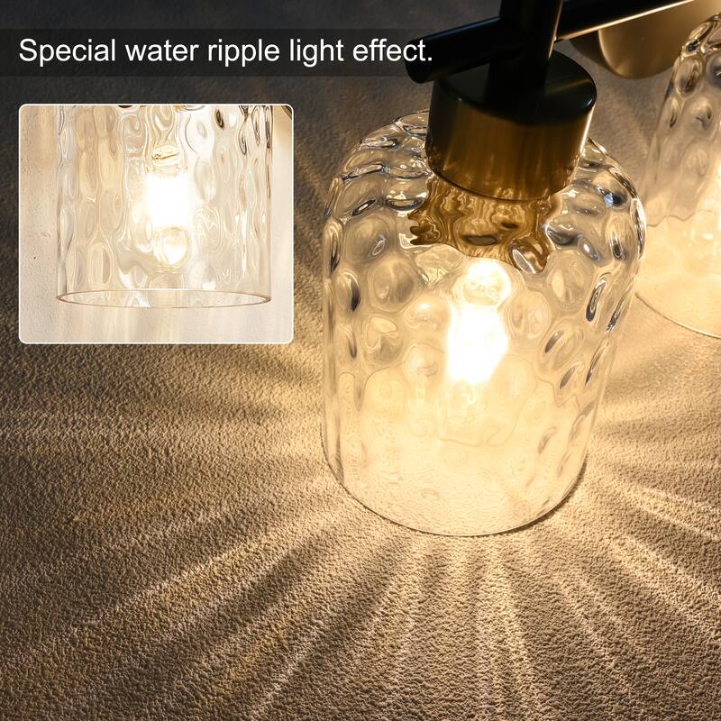 Starsky 2/3/4 Light Modern Dimmable Hammered Glass Bathroom Vanity Light