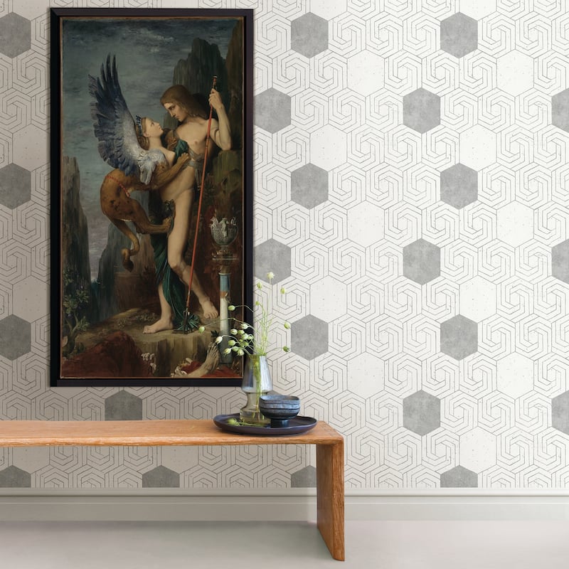 A-Street Prints Momentum Off White Geometric Wallpaper