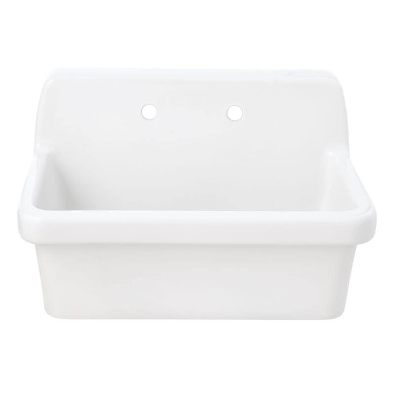 Kingston Brass GPKWS301918 Doriteal 30-1/8" Wall Mounted Single Basin - Glossy White