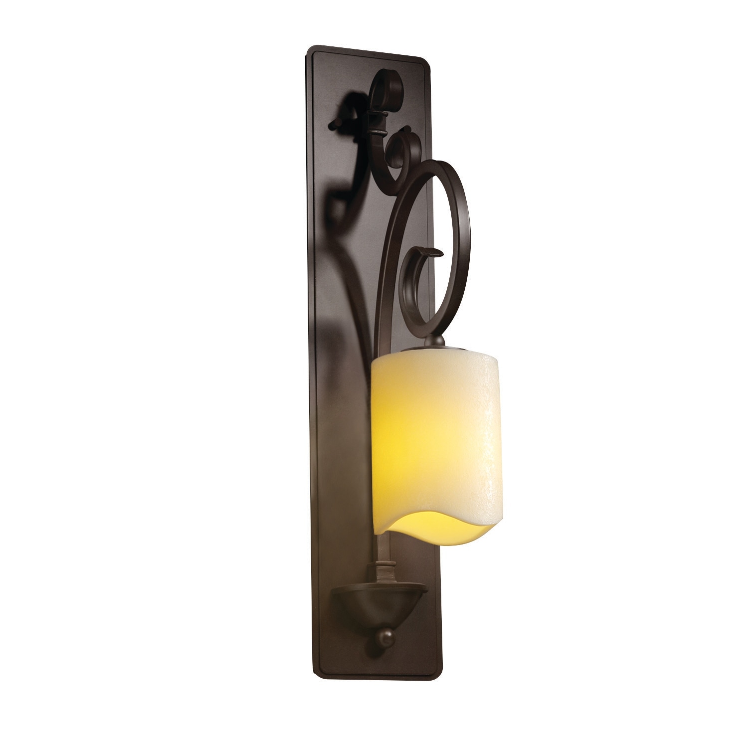 CandleAria? Victoria 1-light Dark Bronze Wall Sconce (Tall), Cream Cylinder w/ Melted Rim Shade