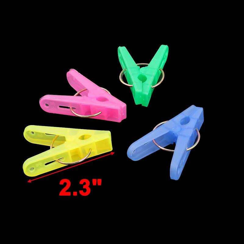 Home Laundry Clothespin Clothes Socks Underwear Clip Clamp 20pcs - Green,Yellow,Purple,Magenta - 2.3" x 0.6" x 1.1"(L*W*H)
