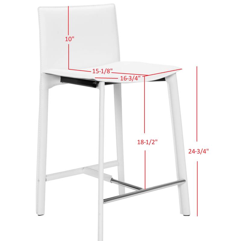 SAFAVIEH Jacquelyn 25-inch Faux Leather Counter Stool (Set of 2) - 18.7" W x 19.7" L x 34.2" H - 19Wx20Dx34H