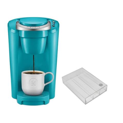 Keurig K-Compact Single-Serve Coffee Maker (Turquoise) w/ Organizer