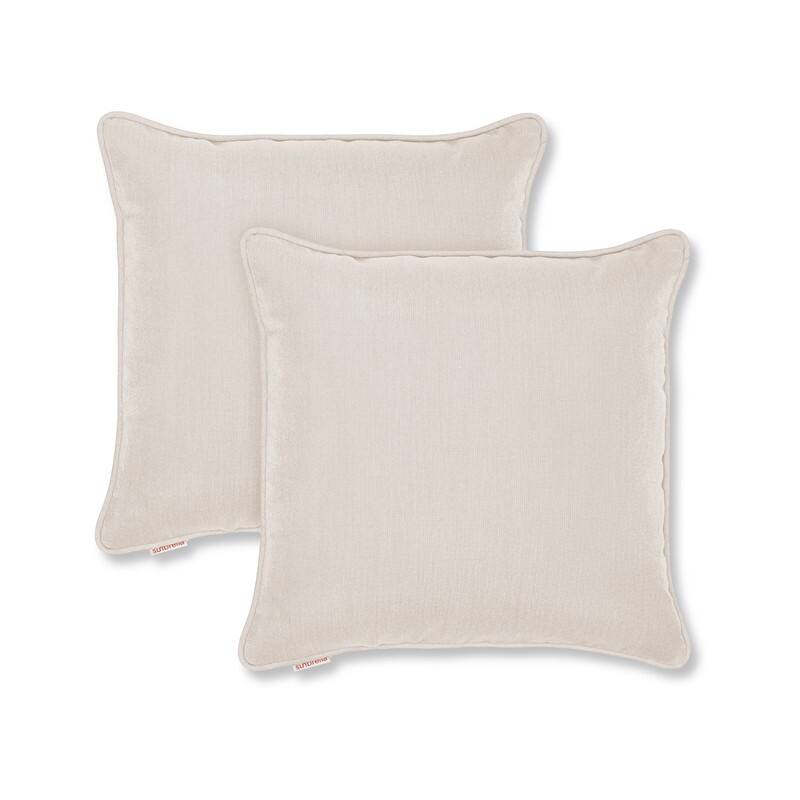 Sunbrella by Austin Horn Classics Corded-Edge Filled Pillow (Set of 2) - 18x18 - Eggshell