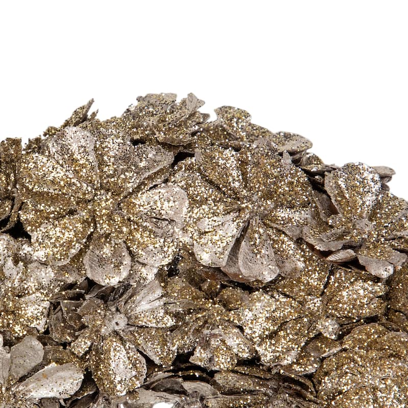 Gold Glitter Pine Cone Artificial Christmas Wreath 12-Inch - 12"