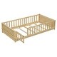 preview thumbnail 15 of 18, Twin size Floor Platform Bed with Built-in Book Storage Rack,Door