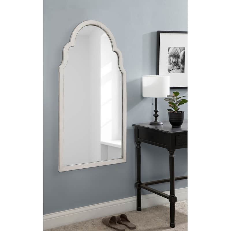 Kate and Laurel Damara Moroccan Style Arch Mirror - White - 26x48