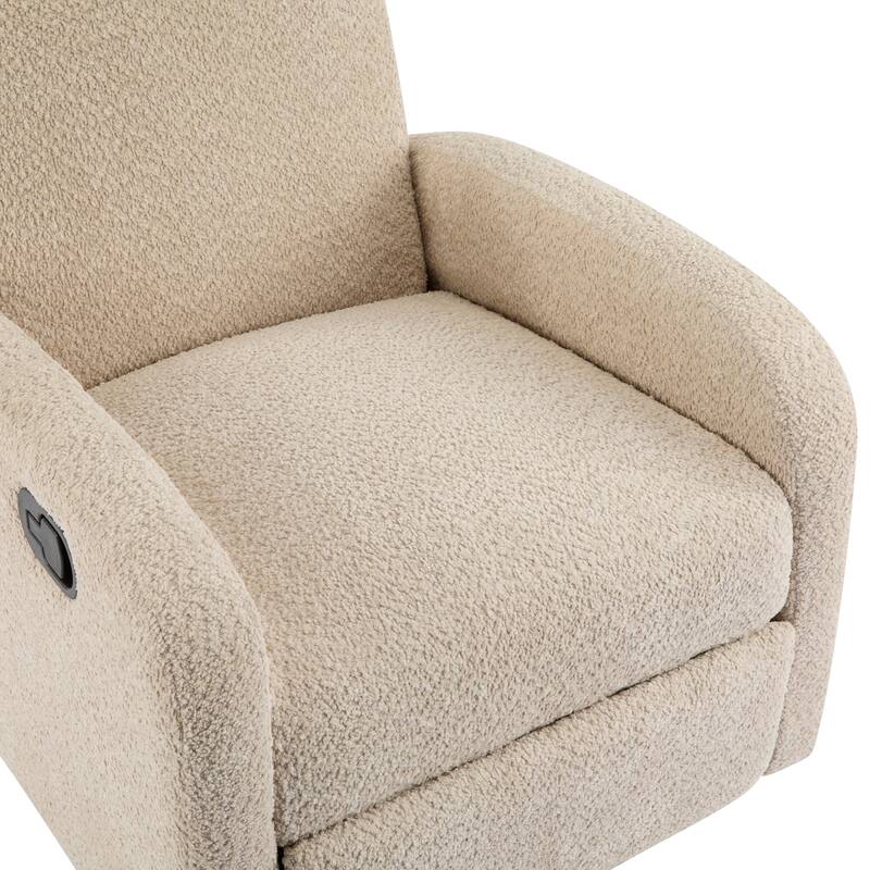 Contemporary Design 360 Swivel Boucle Glider Recliner Chair