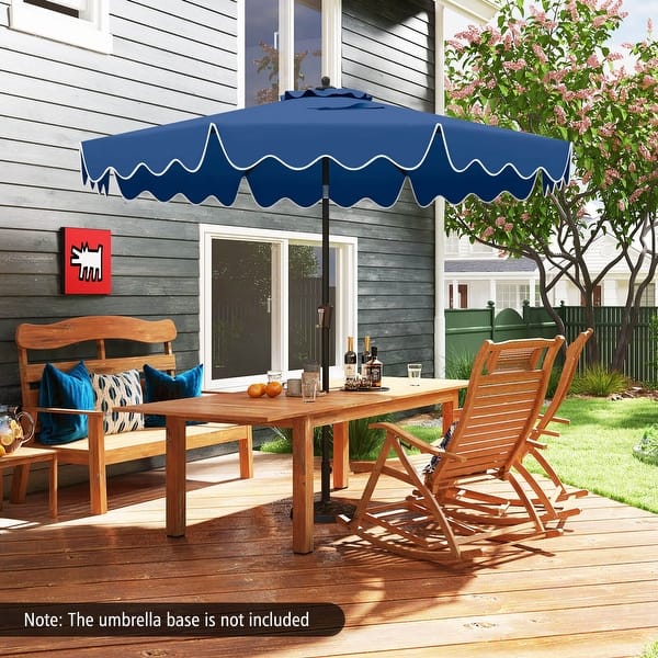 2 patio umbrella 13ft Tier Double-Sided Vented with Base, Without Lights / Beige The PURPLE LEAF 15 FT Patio Market Umbrella Cantilever Patio Umbrella Roma 2.5M