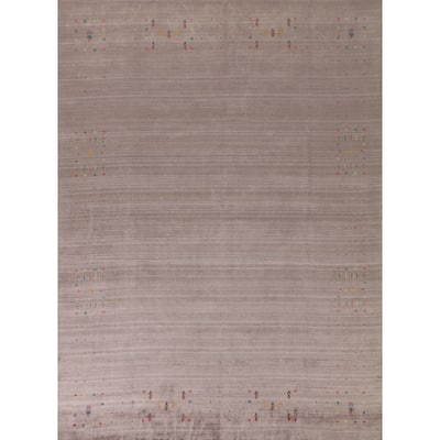 Striped Gabbeh Oriental Area Rug Handmade Wool Carpet - 7'10" x 9'8"