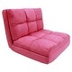 preview thumbnail 31 of 58, Loungie Microsuede 5-position Convertible Flip Chair/ Sleeper Fuchsia