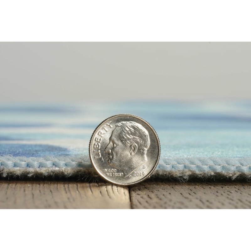 Indoor/Outdoor Water Resistant Myers Ivory & Black Washable Area Rug Washable Area Rug - 2' x 3'