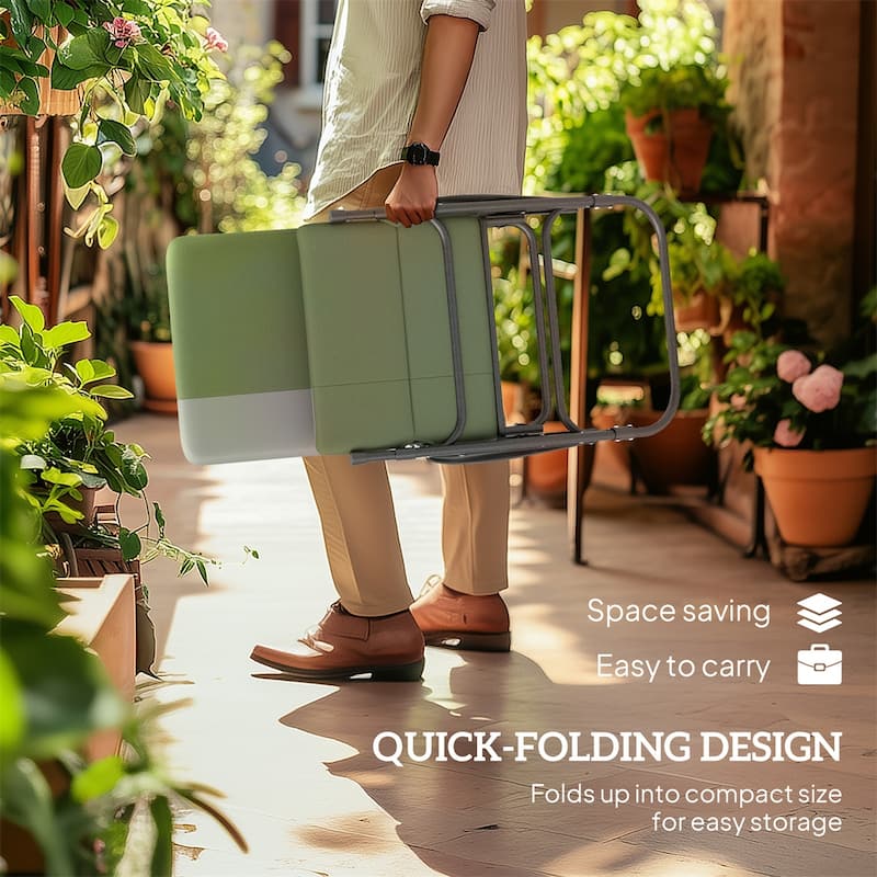 Set of Two Oversized Outdoor Rocking Chairs Steel Frame 600D Oxford Cloth and PP Cotton - 27.6" W x 42.9" D x 36.6" H