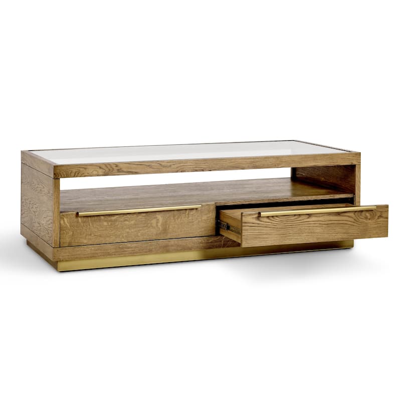Classic Home Fallbook Four-Drawer Coffee Table in Brown