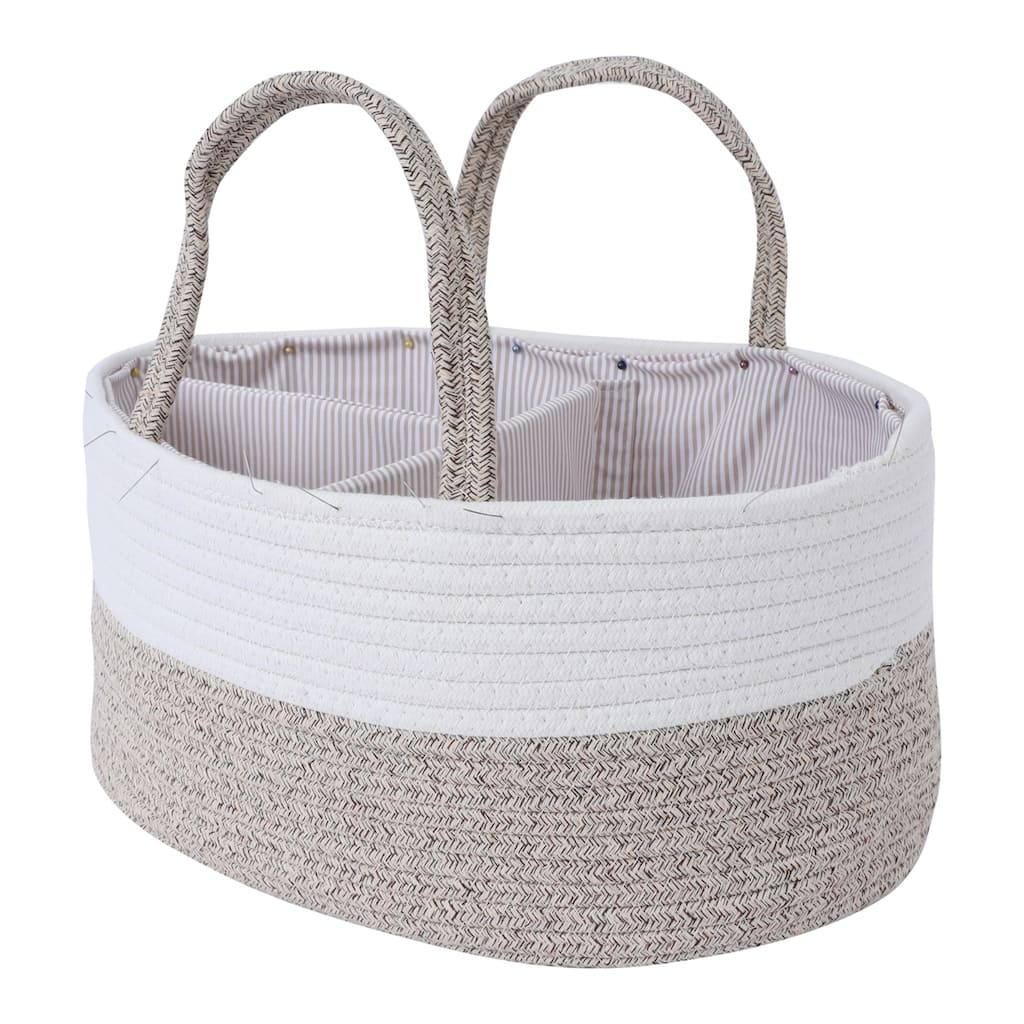 1 Pack Woven Storage Basket Bin with Divider and Handle for Blankets, Clothes, Shoes, Organizer Bin for Living Room Home Decor