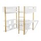 preview thumbnail 6 of 18, White Full Size Solid Wood Loft Bed With Built-in Storage Cabinet and Cubes, Foldable desk