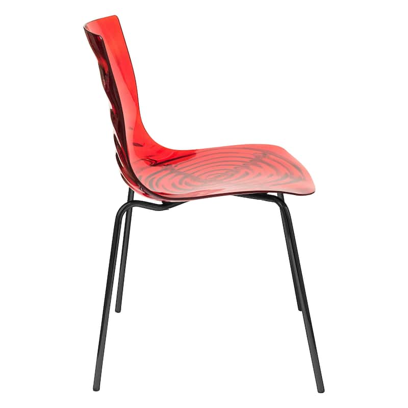 Dining Chair in ABS Plastic Side Chair with Stainless Steel Legs Kitchen Room Chair Set of 2