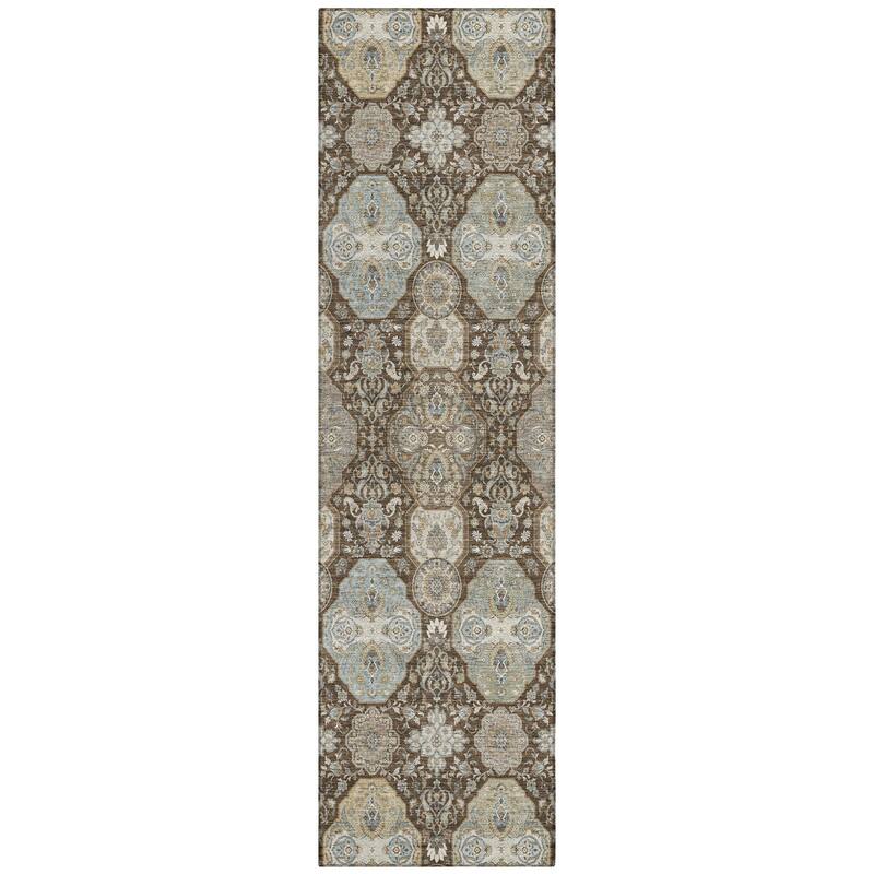 Machine Washable Indoor/ Outdoor Traditional Tracey Chantille Rug