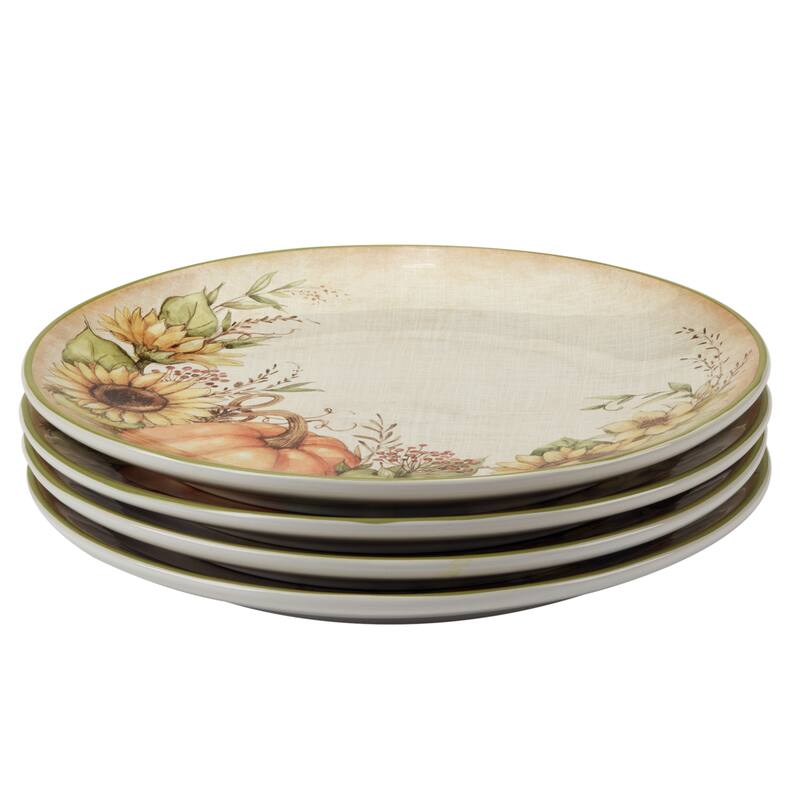 Certified International Autumn Breeze 11" Dinner Plates, Set of 4 - 11" Diam x 1"