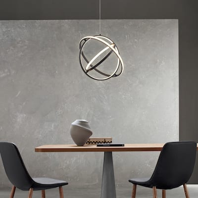 C Cattleya 16-inch 3000K Adjustable Globe Modern LED Chandelier