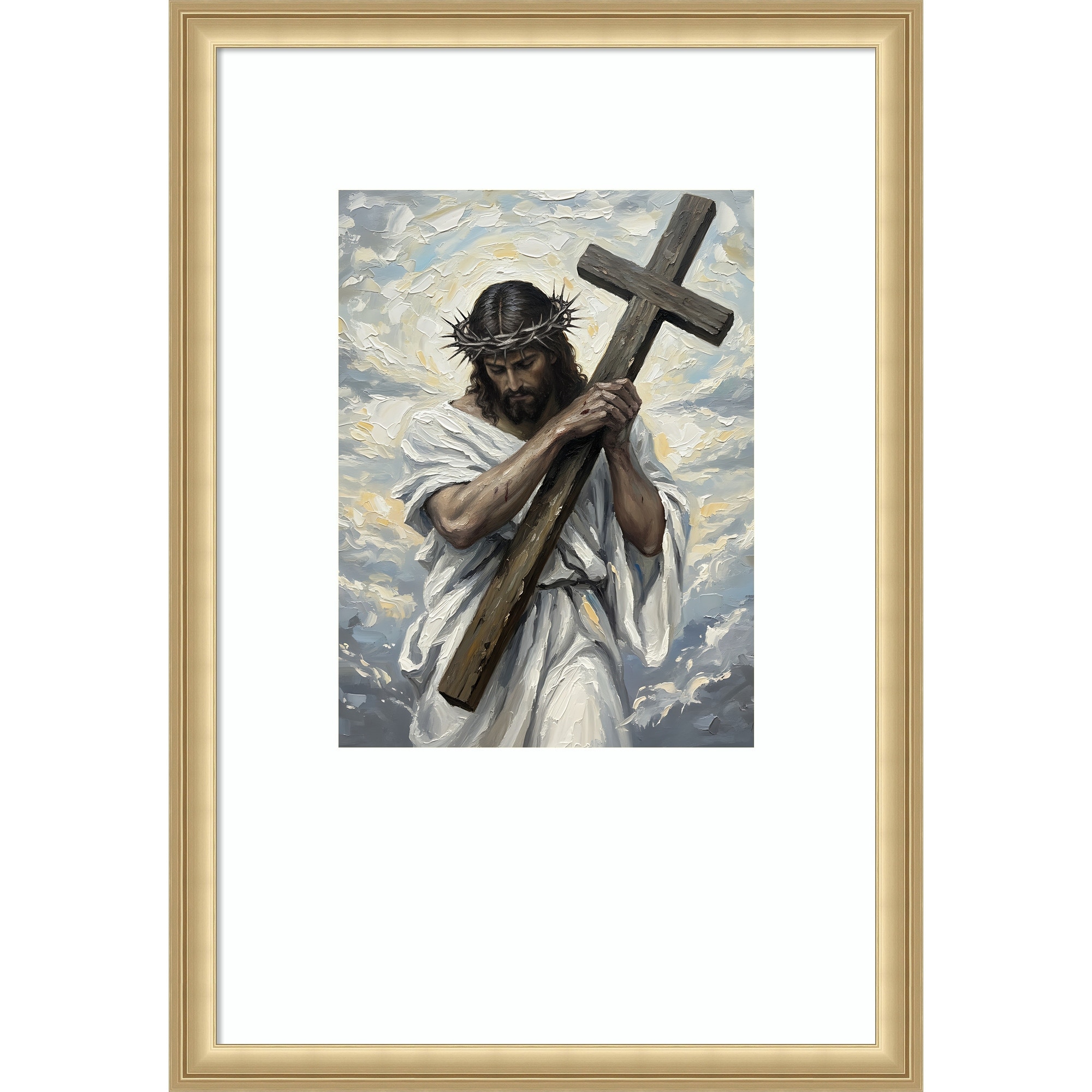 Jesus Christ by Hugo Wood Framed Wall Art Print