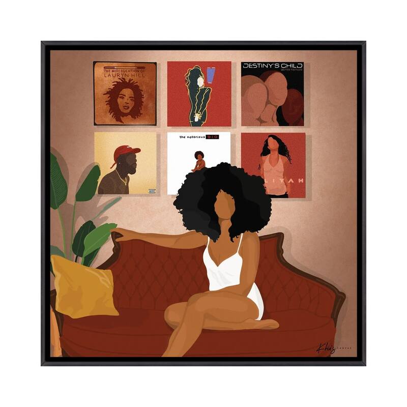 iCanvas "New Apartment" by Khia A. Framed - 37x37 - Ebony